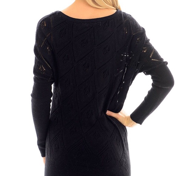 Crochet-look Dolman Sweater - Picture 2 of 2